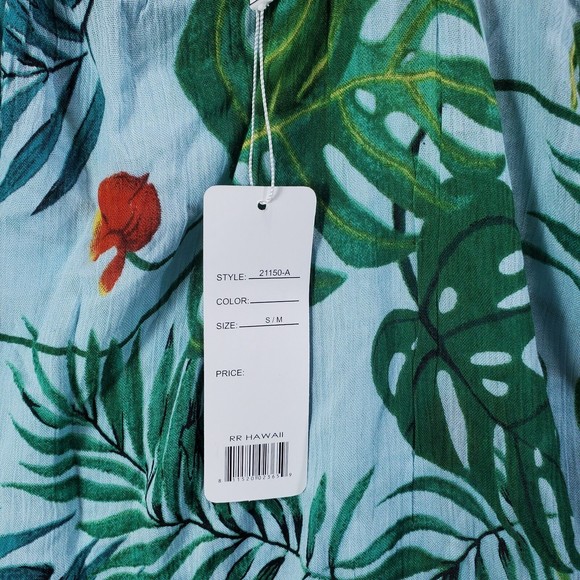 NWT RR Hawaii Resort Swimsuit Cover-Up Womens S/M Green White Cherry Print - Picture 9 of 12